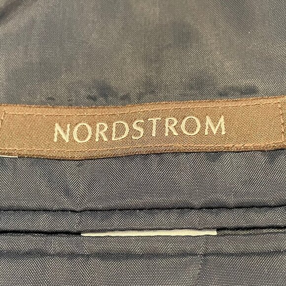 Nordstrom Notch Collar Wool Poly Blend 2 Button Lined Blazer Navy Sz 16R - Picture 12 of 16